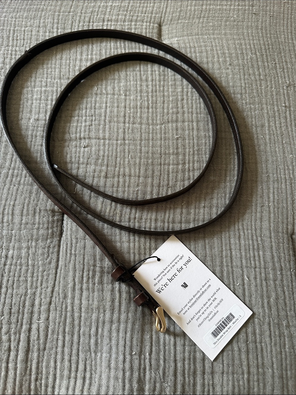 MM LaFleur Thin Double Wrap Belt - Mocha